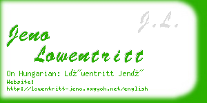 jeno lowentritt business card